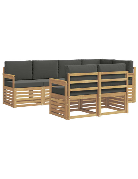 Set di divani da esterno 7 pcs Bianco e Antracite