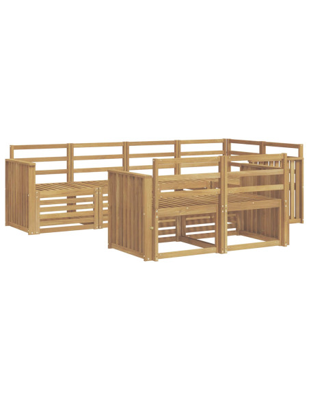Set di divani da esterno 7 pcs Bianco 247 x 128,5 x 73 cm