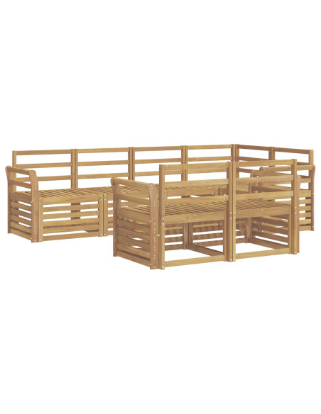 Set di divani da esterno 7 pcs Bianco 249 x 130,5 x 73 cm