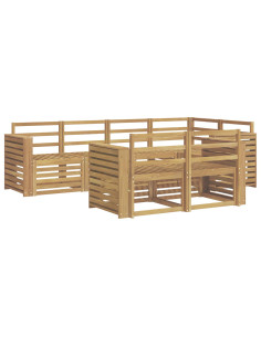 Set di divani da esterno 7 pcs Bianco 251 x 132,5 x 73 cm 2
