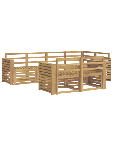 Set di divani da esterno 7 pcs Bianco 251 x 132,5 x 73 cm