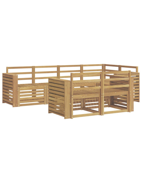 Set di divani da esterno 7 pcs Bianco 251 x 132,5 x 73 cm