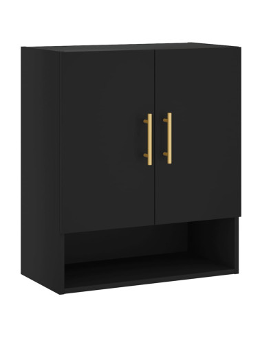 Armadietto a Muro Nero 60x31x70 cm in Legno Multistrato