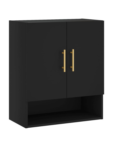 Armadietto a Muro Nero 60x31x70 cm in Legno Multistrato