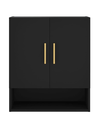 Armadietto a Muro Nero 60x31x70 cm in Legno Multistrato