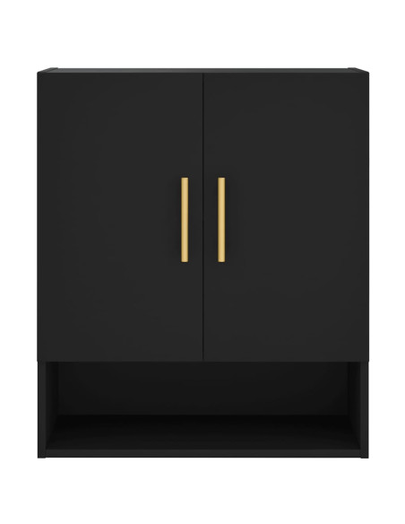 Armadietto a Muro Nero 60x31x70 cm in Legno Multistrato