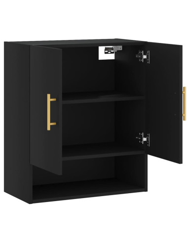 Armadietto a Muro Nero 60x31x70 cm in Legno Multistrato