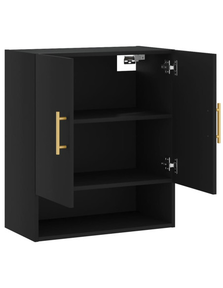Armadietto a Muro Nero 60x31x70 cm in Legno Multistrato