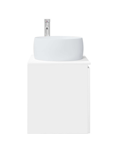 Mobile Lavabo da Parete Bianco Lucido 49,5 x 44,5 x 66 cm