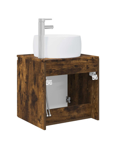 Mobile Lavabo da Parete Rovere Fumo 49,5 x 44,5 x 66 cm
