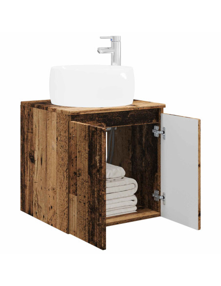Mobile Lavabo da Parete Legno antico 49,5 x 44,5 x 66 cm