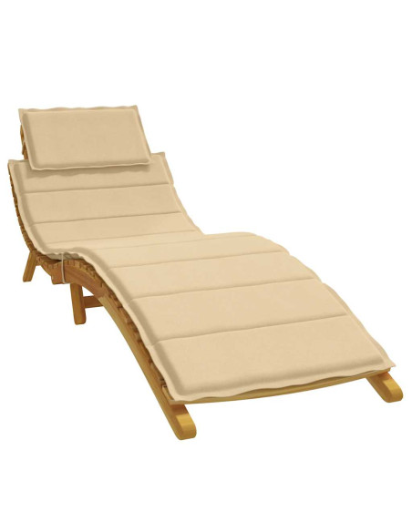 Cuscino per Lettino Prendisole Beige Mélange 186x58x4cm Tessuto