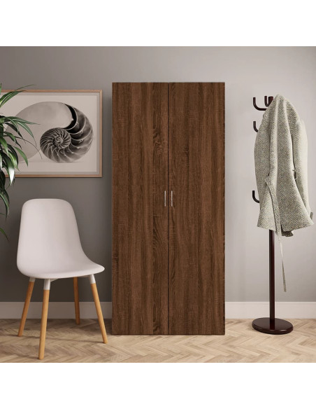 Scarpiera Rovere Marrone 80x35,5x180 cm in Legno Multistrato