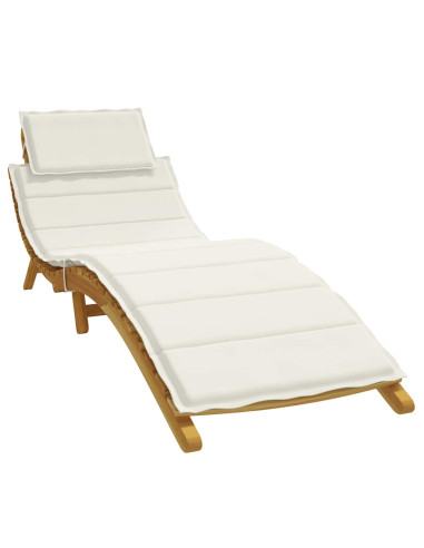 Cuscino per Lettino Prendisole Crema Mélange 186x58x4cm Tessuto