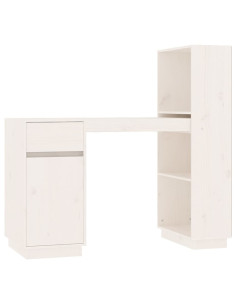 Scrivania Bianca 110x53x117 cm in Legno Massello di Pino 2