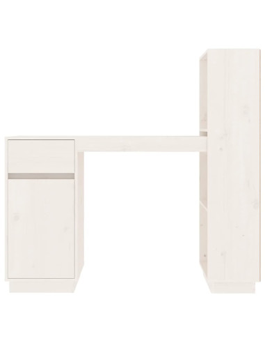 Scrivania Bianca 110x53x117 cm in Legno Massello di Pino