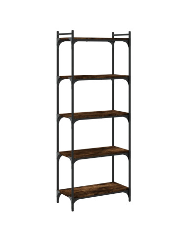 Libreria a 5 Ripiani Rovere Fumo 60x30x154 cm Legno Multistrato