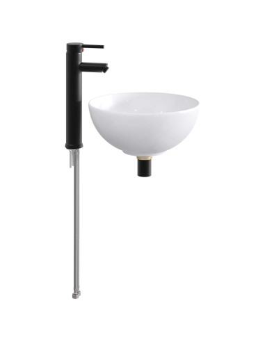 Lavabo da bagno Nero Opaco 32 x 32 x 13 cm Metallo
