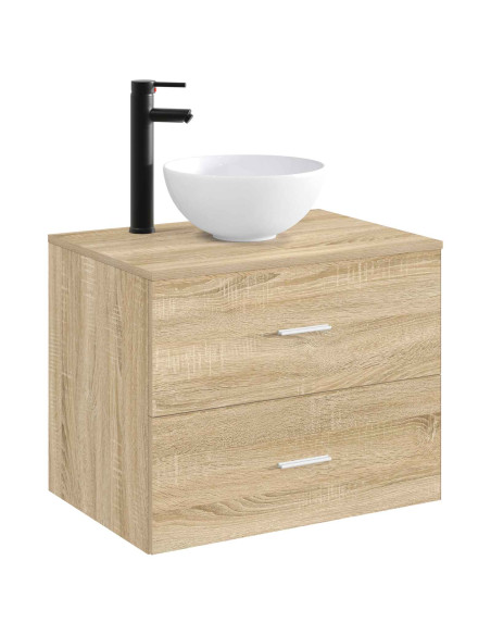Lavabo da bagno Nero Opaco 32 x 32 x 13 cm Metallo