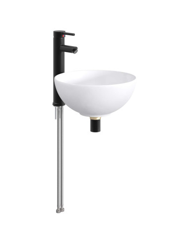 Lavabo da bagno Nero Opaco 32 x 32 x 13 cm Metallo