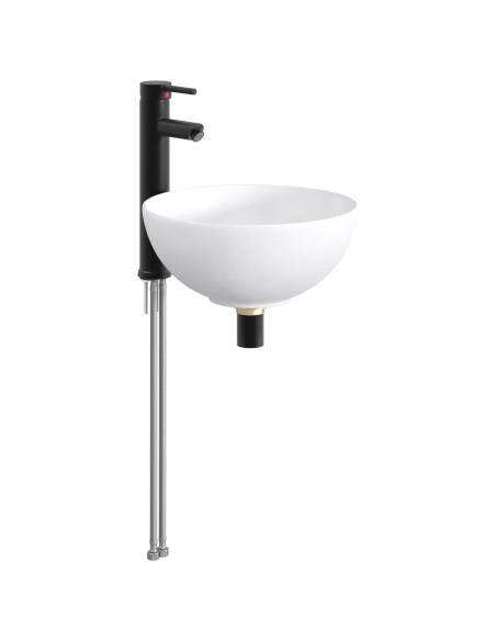 Lavabo da bagno Nero Opaco 32 x 32 x 13 cm Metallo