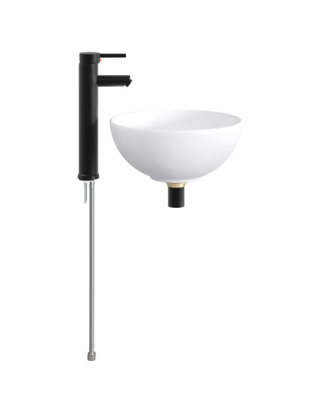 Lavabo da bagno Nero Opaco 32 x 32 x 13 cm Metallo