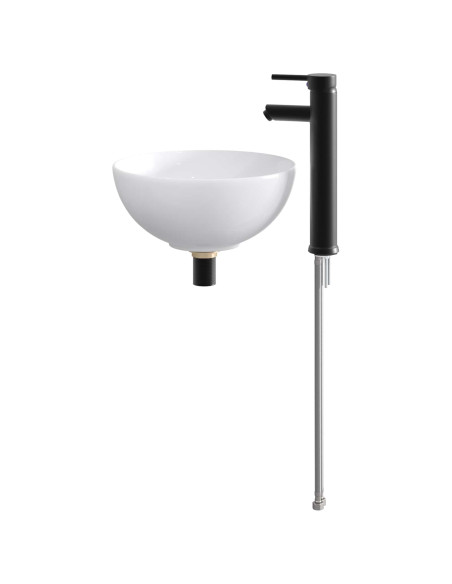 Lavabo da bagno Nero Opaco 32 x 32 x 13 cm Metallo