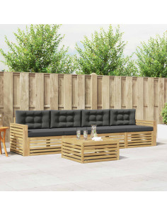 Set di divani da esterno 5 pcs Bianco e Antracite