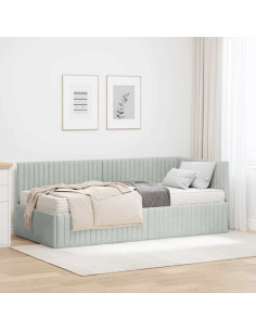 Struttura Letto Angolare con Materasso 2 pcs Grigio chiaro