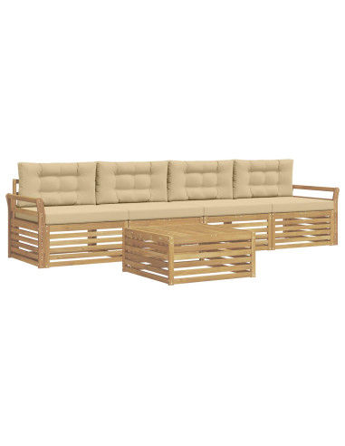 Set di divani da esterno 5 pcs Bianco e Beige