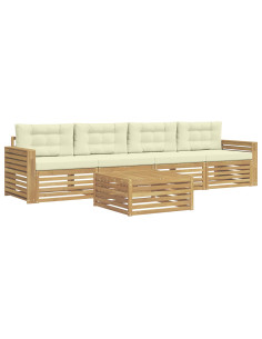 Set di divani da esterno 5 pcs Bianco e Crema 2