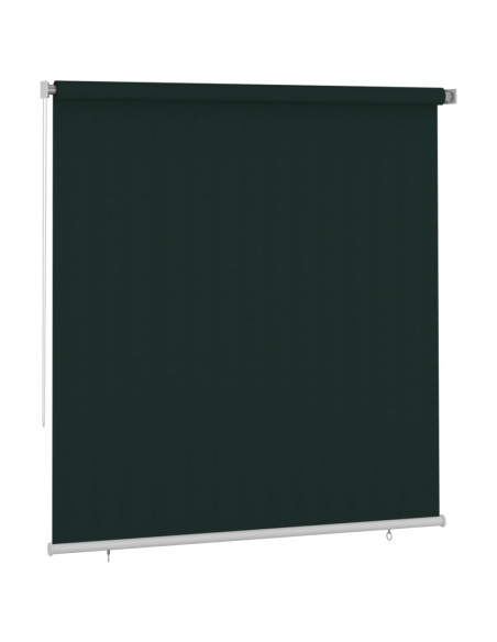 Tenda a Rullo per Esterni 220x230 cm Verde Scuro HDPE