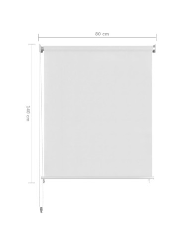 Tenda a Rullo per Esterni Bianca 80x140 cm HDPE