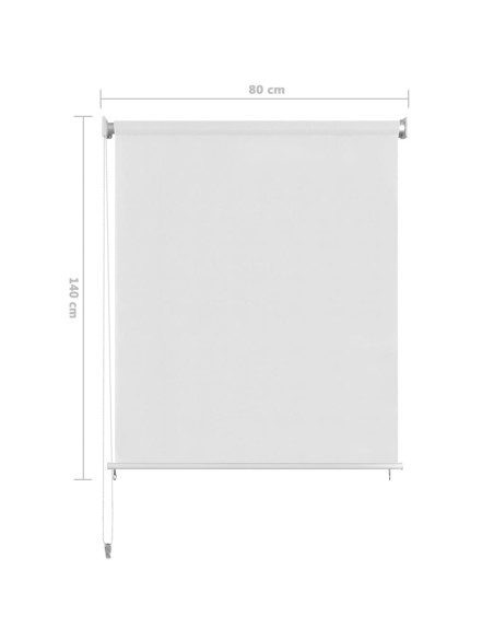 Tenda a Rullo per Esterni Bianca 80x140 cm HDPE