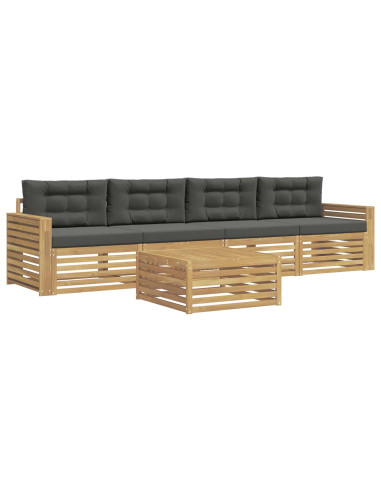 Set di divani da esterno 5 pcs Bianco e Antracite
