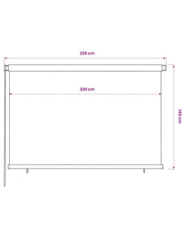 Tenda a Rullo per Esterni 220x140 cm Verde Scuro HDPE