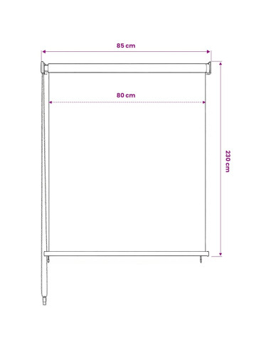 Tenda a Rullo per Esterni Bianca 80x230 cm in HDPE