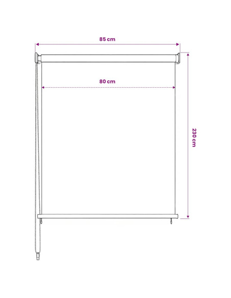 Tenda a Rullo per Esterni Bianca 80x230 cm in HDPE