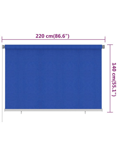 Tenda a Rullo per Esterni 220x140 cm Blu HDPE
