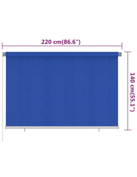 Tenda a Rullo per Esterni 220x140 cm Blu HDPE