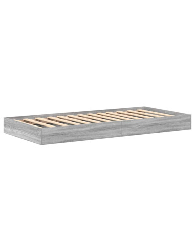 Letto Libreria Grigio sonoma 100 x 200 cm Legno multistrato