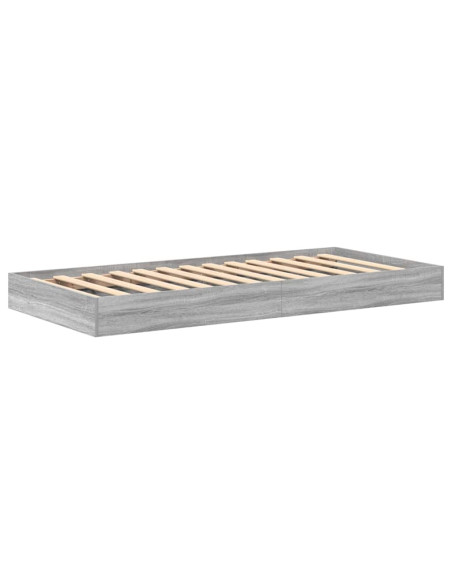 Letto Libreria Grigio sonoma 100 x 200 cm Legno multistrato