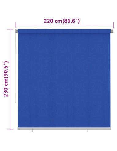 Tenda a Rullo per Esterni 220x230 cm Blu HDPE