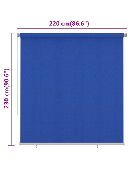 Tenda a Rullo per Esterni 220x230 cm Blu HDPE