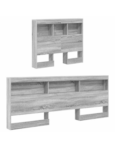 Letto Libreria Grigio sonoma 100 x 200 cm Legno multistrato