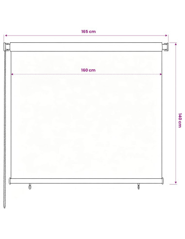 Tenda a Rullo per Esterni 160x140 cm Marrone HDPE