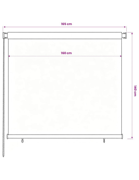 Tenda a Rullo per Esterni 160x140 cm Marrone HDPE