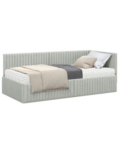 Struttura Letto Angolare con Materasso 2 pcs Grigio chiaro 2
