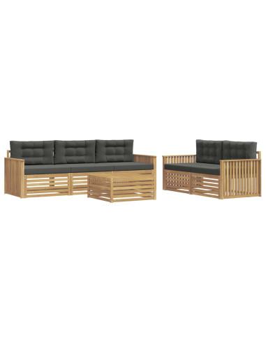Set di divani da esterno 6 pcs Bianco e Antracite
