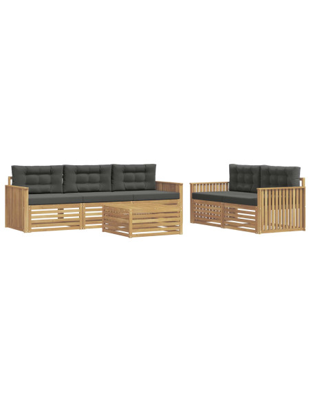 Set di divani da esterno 6 pcs Bianco e Antracite